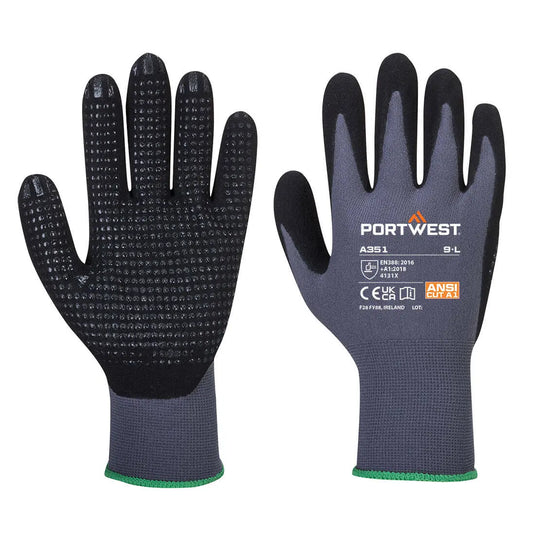 Gant DermiFlex Plus A351G8RL - nitrile grip précision paume à picots