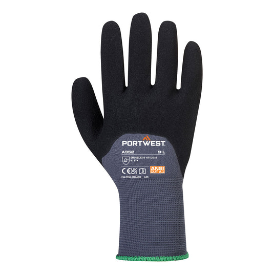 A352 - Gant DermiFlex Ultra, Gris/Noir, vue de dos 