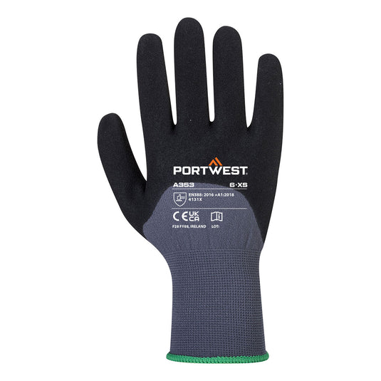 A353 - Gant dermiflex Ultra Plus, Gris/Noir, vue de dos 