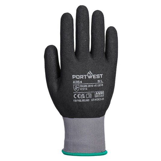 A354 - Gant Mousse PU/Nitrile DermiFlex Ultra Pro, Noir, vue de dos 