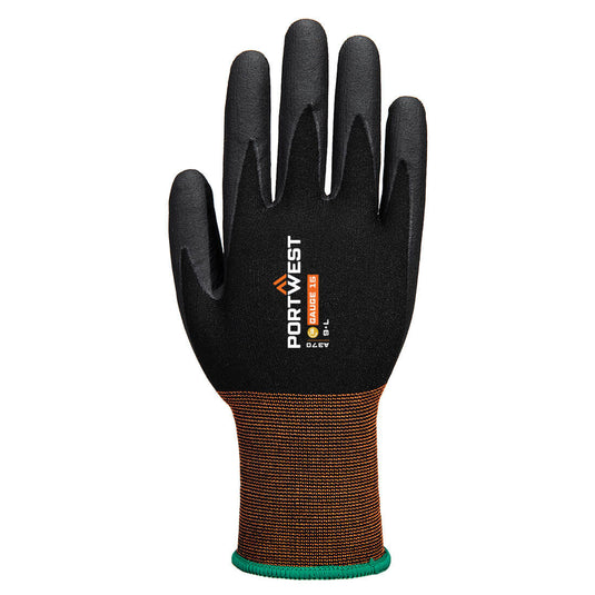 A370 - Gant GP Grip 15 mousse de nitrile, Noir, vue de dos 