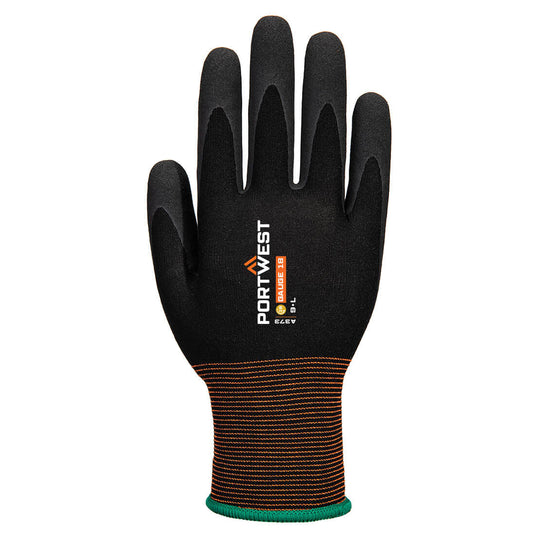 A373 - Gant GP Grip 18 latex sablé, Noir, vue de dos 
