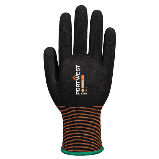 A375 - Gant GP Grip 18 nitrile sablé, Noir, vue de dos 