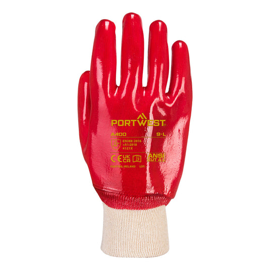 A400 - PVC Poignet Tricot, Rouge, vue de dos 
