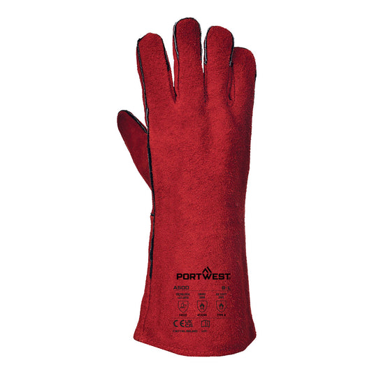A500 - Gant Soudeur, Rouge, vue de dos 