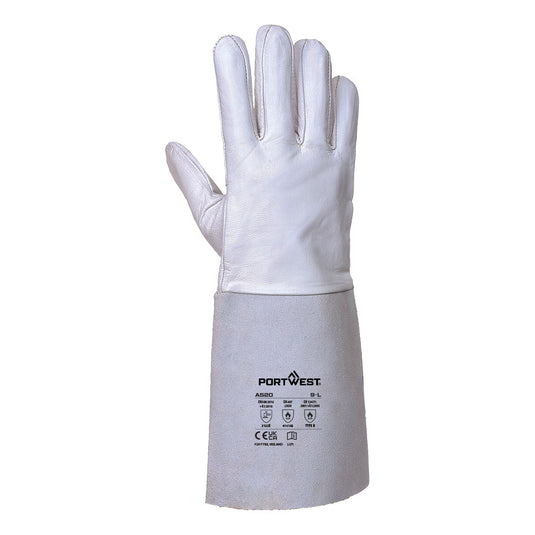 A520 - Gant soudure Tig premium, Gris, vue de dos 