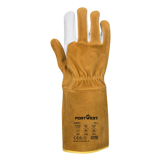A521 - Gant soudeur TIG ultra, Brun, vue de dos 