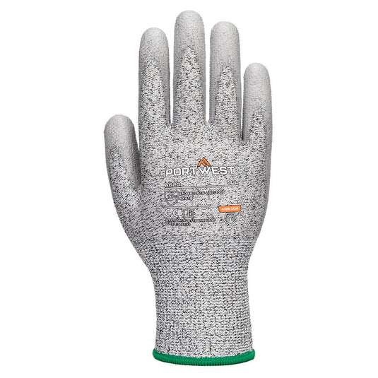 A620 - Gant LR paume PU coupure B, Gris, vue de dos 