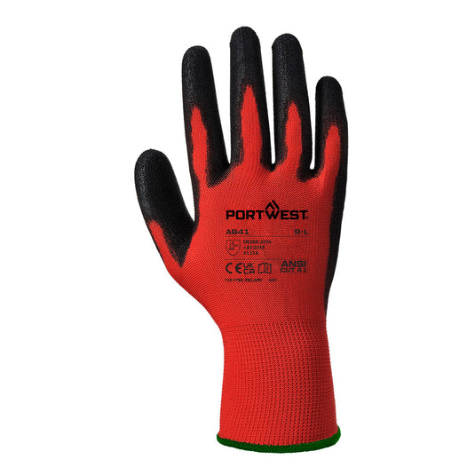 A641 - Gant Rouge PU, Rouge/noir, vue de dos 