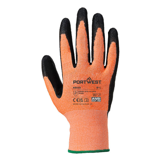 A643 - Gant tricoté enduction nitrile, Ambre, vue de dos 