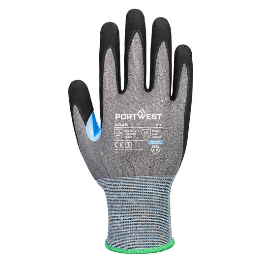 A648 - Gant anti-coupures CS D21 nitrile, Gris/Noir, vue de dos 