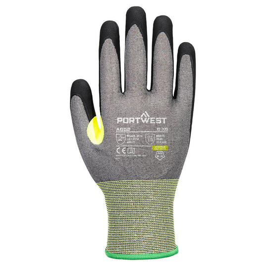 A652 - Gant anti-coupures CS E21 nitrile, Gris/Noir, vue de dos 