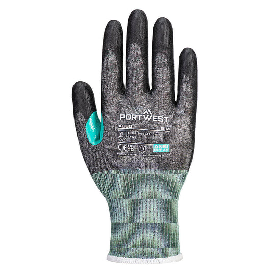 A660 - Gant anti-coupure en PU CS E18, Noir, vue de dos 