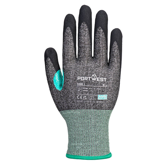 A661 - Gant CS anti coupures Nitrile E18, Noir, vue de dos 