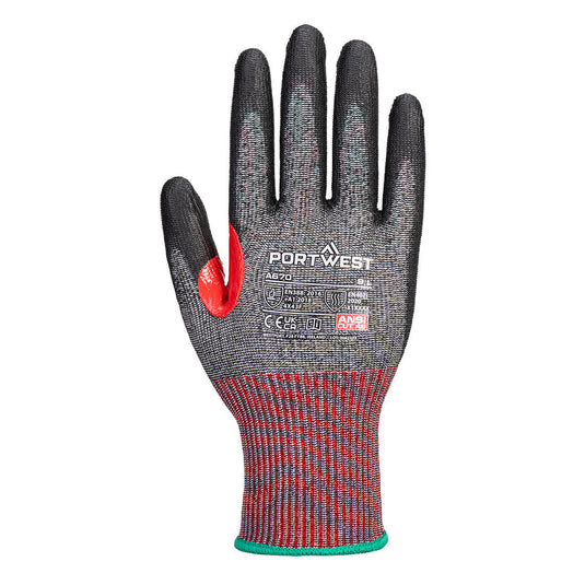 A670 - Gant CS anti-coupure F en PU J13, Noir, vue de dos 