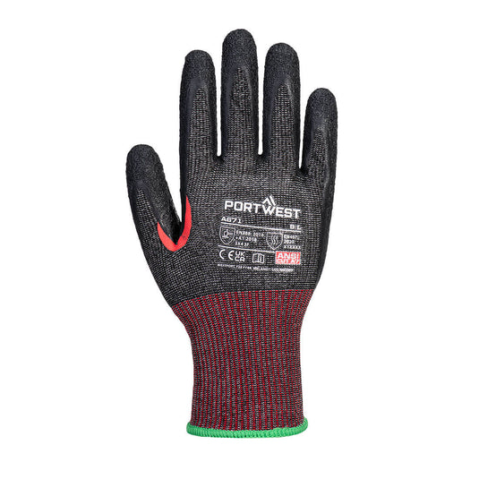 A671 - Gant CS anti-coupures F latex J13, Noir, vue de dos 