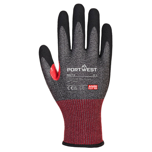 A673 - Gant anti-coupure nitrile CT F18, Noir, vue de dos 