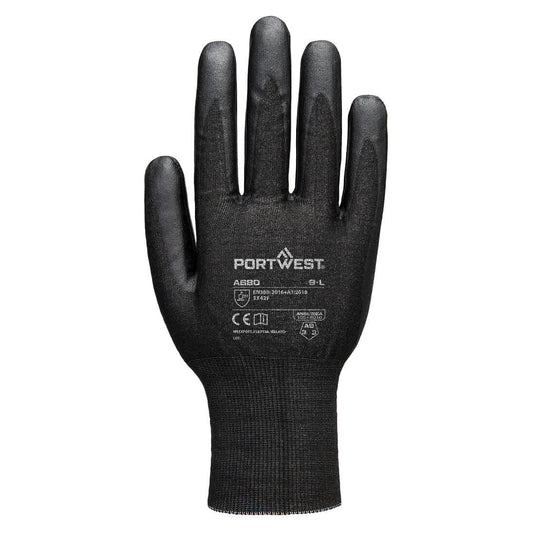 A680 - Gant Nitrile Tungstène F21, Noir, vue de dos 