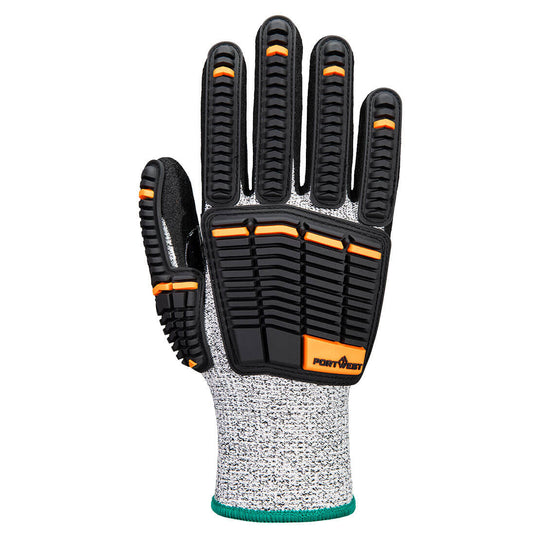 A718 - Gant Impact C13 mousse de nitrile, Gris/Noir, vue de dos 