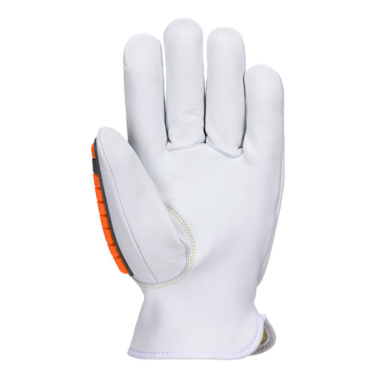 A747 - Gant Impact Cut F cuir de chèvre, Blanc, vue de dos 