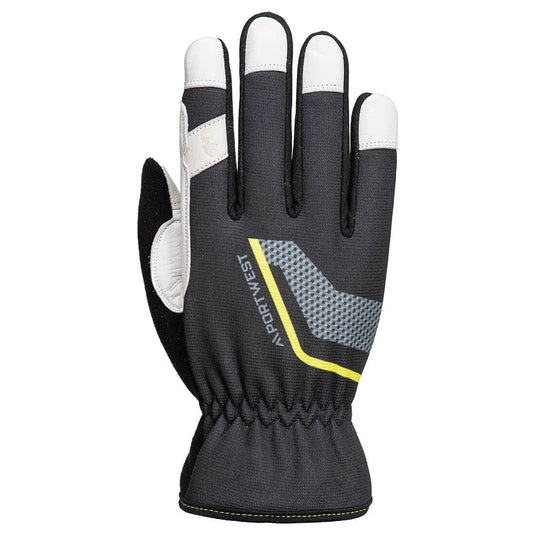 A775 - Gant utilitaire en cuir stretch, Noir, vue de dos 