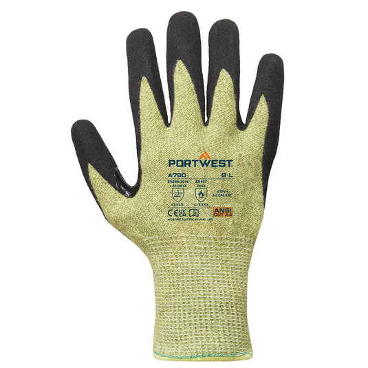 A780 - Gant Arc Grip Coupure D, Vert/Noir, vue de dos 