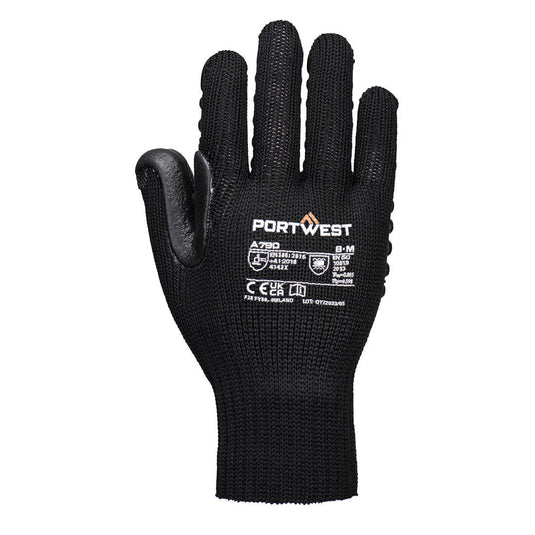 A790 - Gant Anti Vibration, Noir, vue de dos 