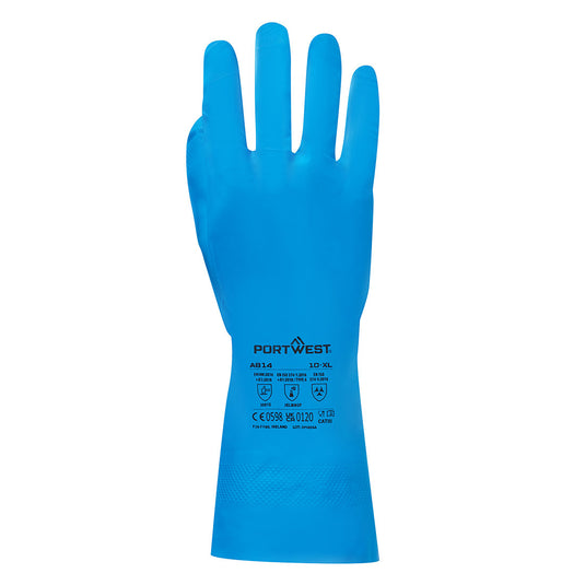 A814 - Gant Nitrile Contact Alimentaire, Bleu, vue de dos 