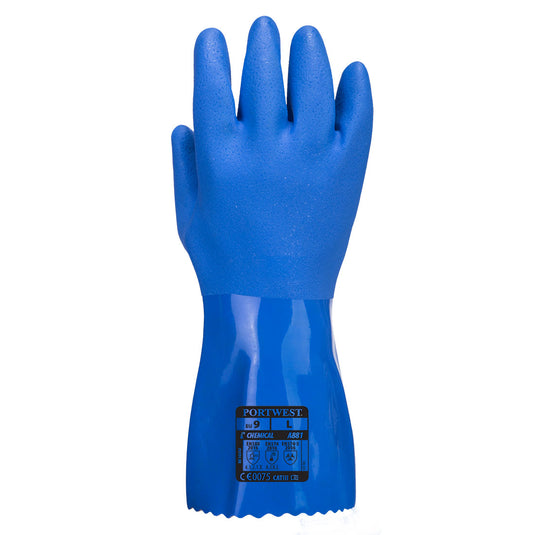 A881 - Gant Marine Chimie PVC Ultra, Bleu, vue de dos 