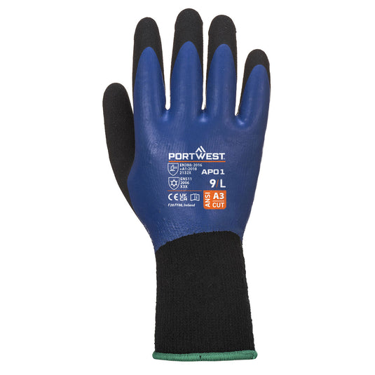 AP01 - Thermo Pro Glove, Bleu/Noir, vue de dos 