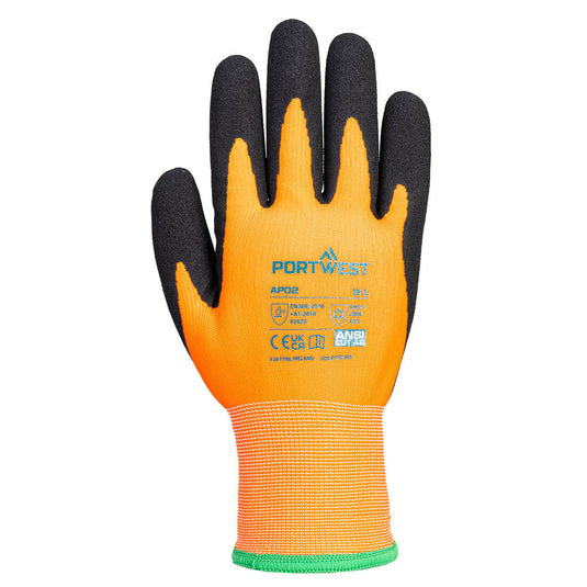 AP02 - Gant Thermo Pro Ultra, Orange/Noir, vue de dos 