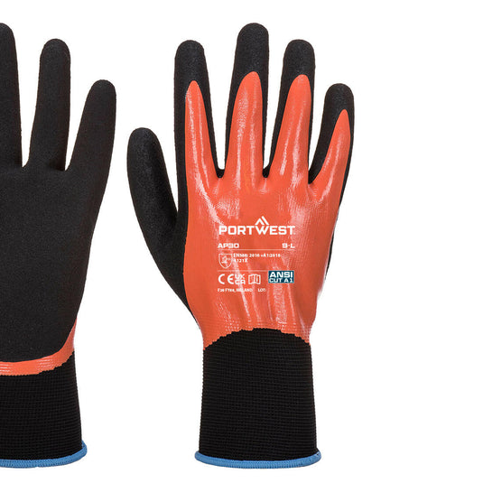 AP30 - Gant Dermi Pro, Orange/Noir, vue de dos 