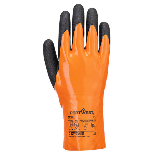 AP36 - Gant Grip 15 Nitrile, Orange/Noir, vue de dos 