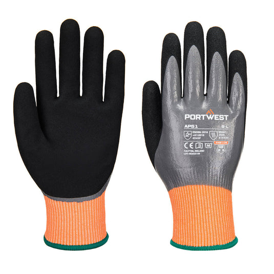 AP51 - Gant anti-coupure F15 nitrile Aqua, Gris/Noir 