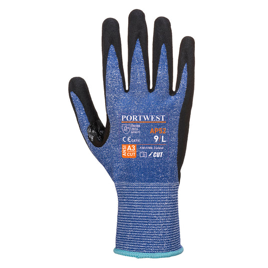 AP52 - Gant Dexti Cut Ultra coupure C, Bleu/Noir, vue de dos 