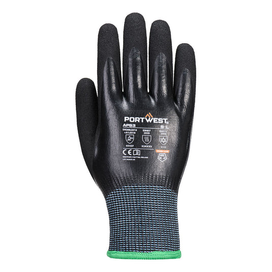 AP53 - Gant anti-coupure F15 nitrile anti-froid, Noir, vue de dos 
