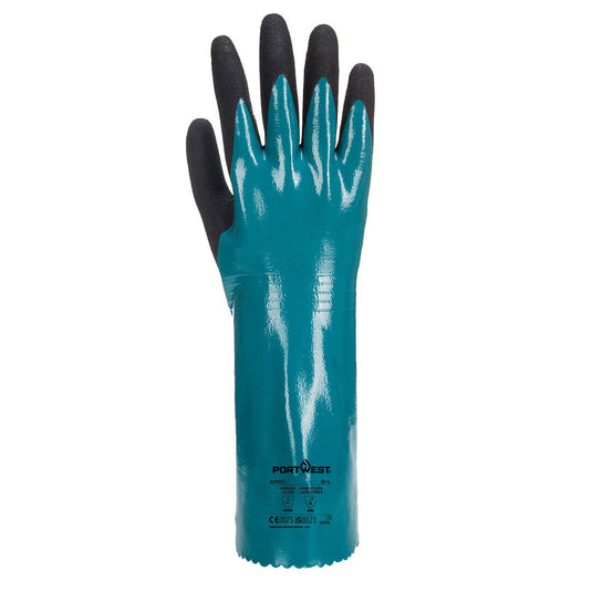 AP60 - Gant manchette Sandy Grip Lite, Bleu/Noir, vue de dos 