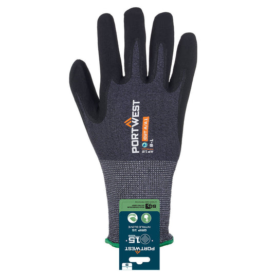 APR12 - Gant SG Grip 15 Nitrile (Retail), Gris/Noir, vue de dos 