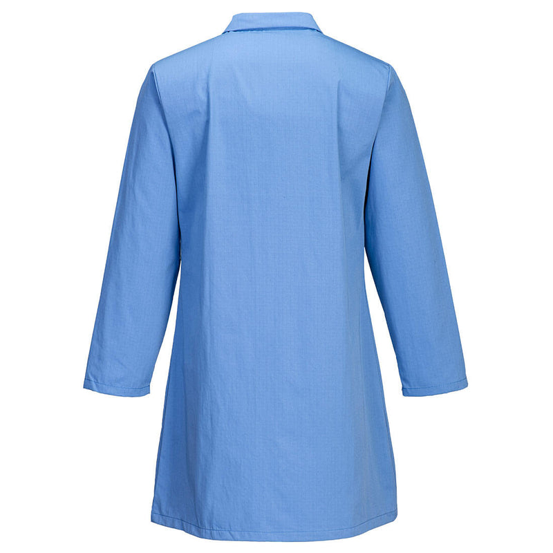 Chargez l'image dans la visionneuse de la galerie, AS10 - Blouse Antistatique ESD, Bleu Hamilton, vue de dos # Couleur_Bleu Hamilton
