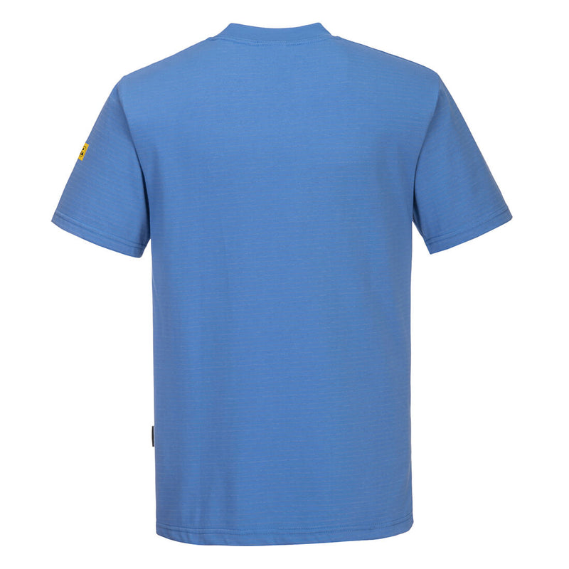 Chargez l'image dans la visionneuse de la galerie, AS20 - T-Shirt antistatique ESD, Bleu Hamilton, vue de dos # Couleur_Bleu Hamilton
