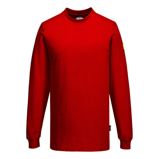 AS22 - T-shirt manches longues antistatique ESD, Rouge foncé
