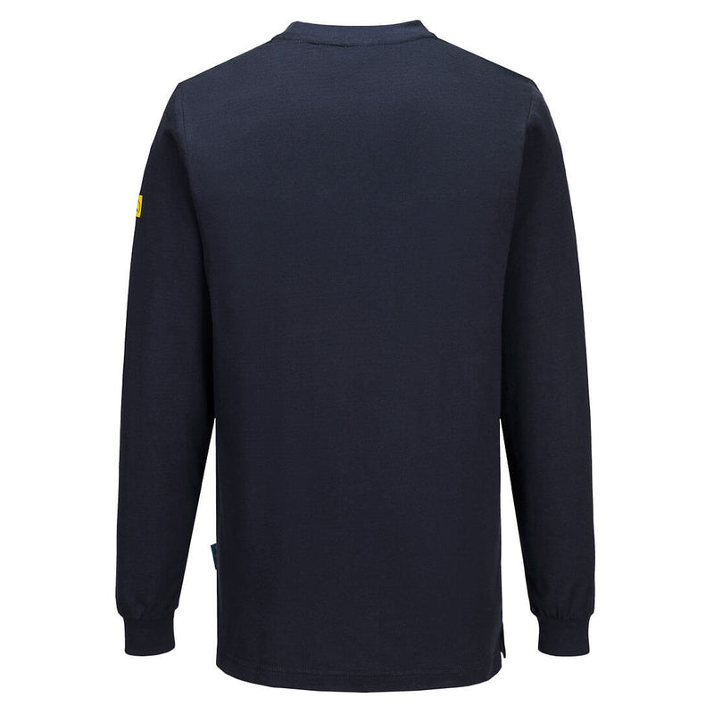 Chargez l'image dans la visionneuse de la galerie, AS22 - T-shirt manches longues antistatique ESD, Marine, vue de dos # Couleur_Marine
