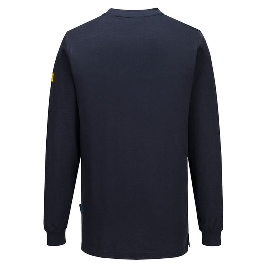 AS22 - T-shirt manches longues antistatique ESD, Marine, vue de dos