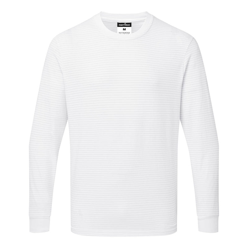 Chargez l'image dans la visionneuse de la galerie, AS22 - T-shirt manches longues antistatique ESD, Blanc # Couleur_Blanc
