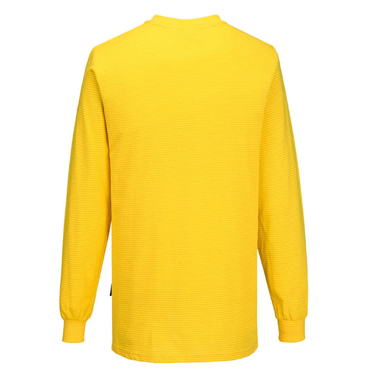 AS22 - T-shirt manches longues antistatique ESD, Jaune foncé, vue de dos