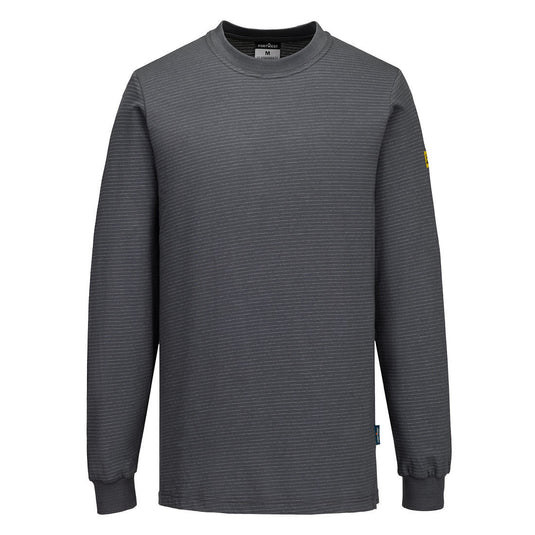 AS22 - T-shirt manches longues antistatique ESD, Gris Zoom 