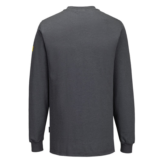AS22 - T-shirt manches longues antistatique ESD, Gris Zoom, vue de dos 