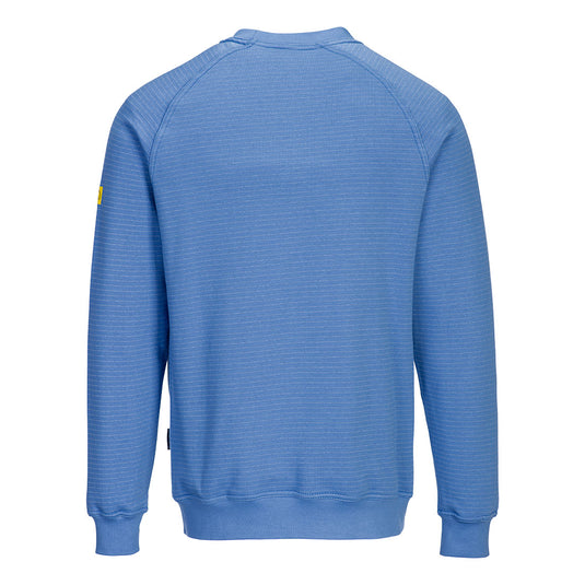 AS24 - sweat shirt anti statique ESD, Bleu Hamilton, vue de dos 