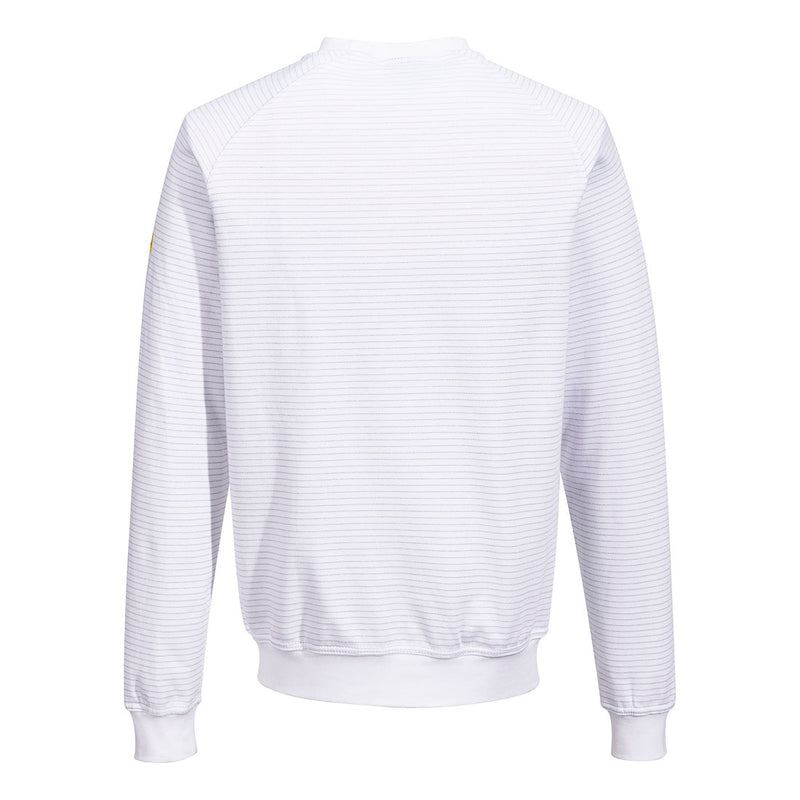 Chargez l'image dans la visionneuse de la galerie, AS24 - sweat shirt anti statique ESD, Blanc, vue de dos # Couleur_Blanc
