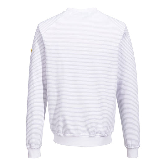 AS24 - sweat shirt anti statique ESD, Blanc, vue de dos